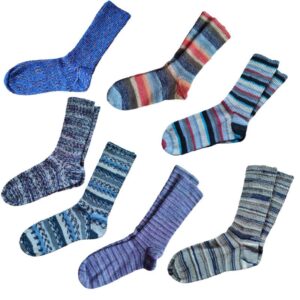 Handgestrickte Wollsocken